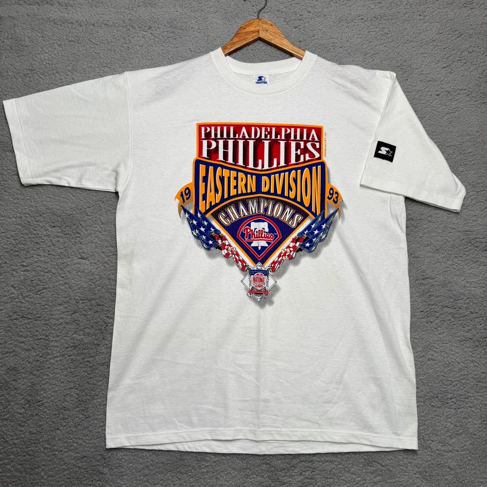 Starter Philadelphia Phillies Eastern Division Champions 1993 T Shirt Large